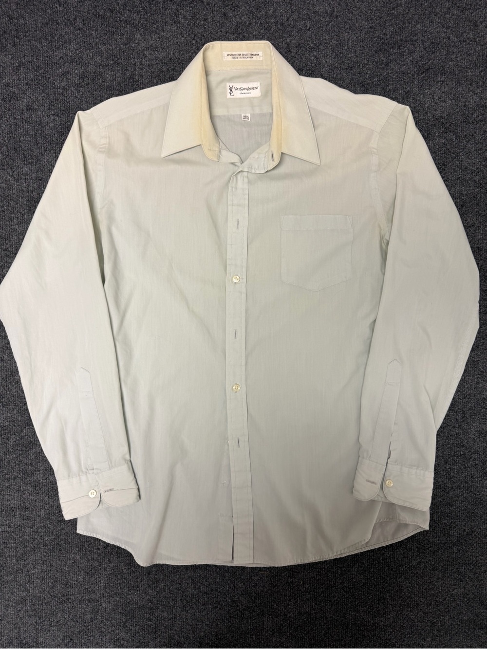 Yves Saint Laurent Pale Green Button-Up Dress Shirt